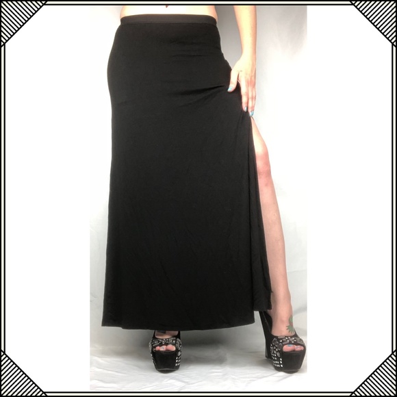 Free People Dresses & Skirts - * Free People * Long Black Maxi Skirt * sexy slit